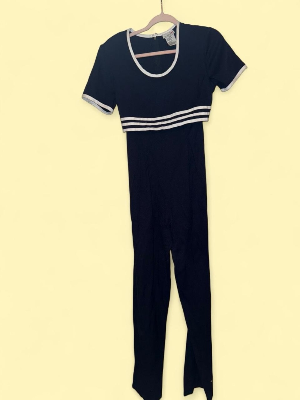 Vintage 80s Navy White jumpsuit romper